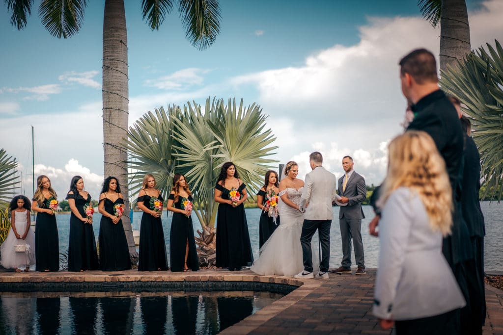 Bride and Groom during ceremony at wedding in St. Pete